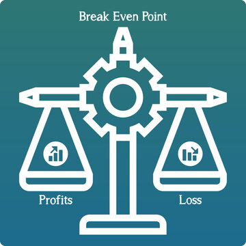 Vector Illustration of Break Even Point with icons