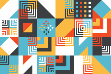 Fototapeta premium Colorful geometric shape mosaic pattern background