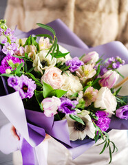 winter bouquet in the hands