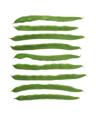 Green beans isolated on white background. Fresh BIO vegetables.