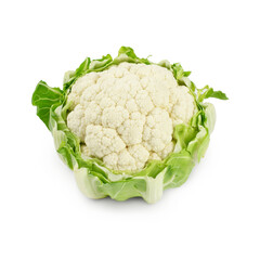 Cauliflower isolated on white background. Fresh bio vegetables.