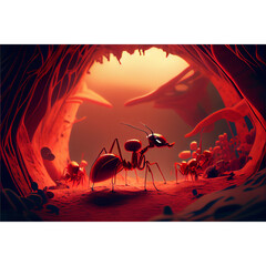 the ants underground abstract background