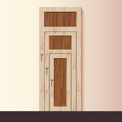 Design of wooden door for advertising in vector