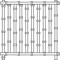 Linear bamboo fence in vector