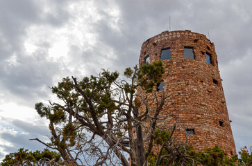 Desert View Watchtower on the South Rim of the Grand Canyon within Grand Canyon National Park  (Arizona, United States)