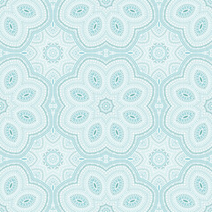 Arabic ethnic geometric vector seamless motif. Batik patchwork design. Decorative azulejo pattern. Wall print design. Star symmetry elements texture.