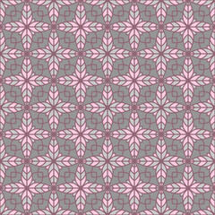 Fototapeta premium Creative floral geometry seamless vector tile pattern. Abstract flower repeating tiling wallpaper.