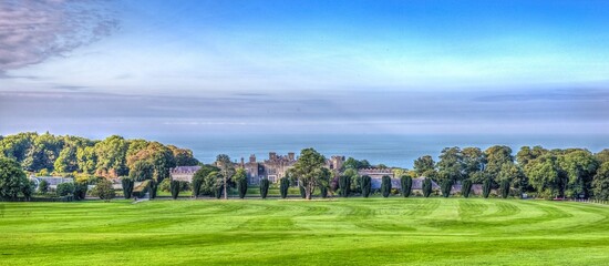 landscape with trees and clouds
