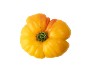 Fresh yellow beefsteak tomatoes isolated on a white background. Fresh vegetables.