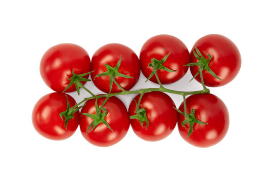 Bunch Of Cherry Tomatoes On White Background.