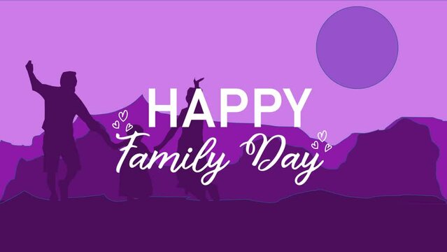 Happy world family day animation . vector illustration suitable for banner, background