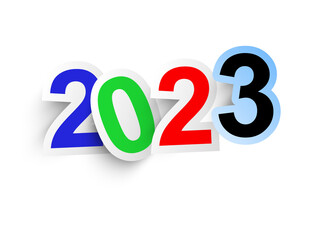 2023 in different fonts for new year