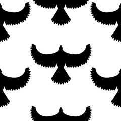 Flying birds silhouette seamless pattern