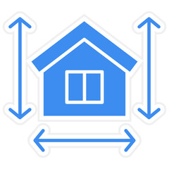 House Measurement Icon Style