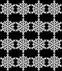 black and white seamless pattern with snowflakes