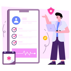 Premium download illustration of mobile patient card