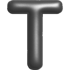 the letter T Silver foil balloon its 50 percent gray so u can use color overlay