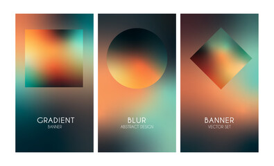 Obraz premium Holographic abstract blur gradient vertical wallpaper set