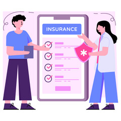 Flat design illustration of medical insurance