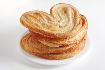 Palmier cookies in a plate