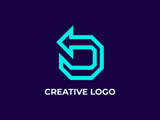 Grid Circle lettering monochrome letter o logo mark and brand identity and arrow combination