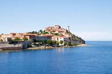 Portoferraio, view of the harbor town.