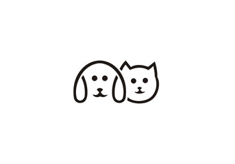 dog and cat logo icon business logo background illustration