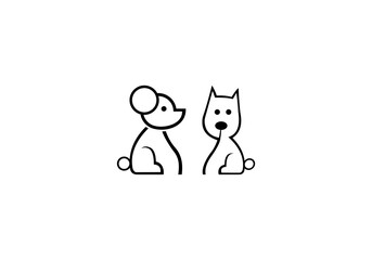 dog and cat logo icon business logo background illustration