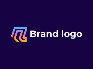 abstract letter r logo mark brand identity in grid  system, lettering monogram icon for brand visual identity