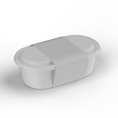 Ice cream container box with label