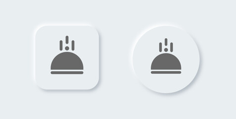 Food tray solid icon in neomorphic design style. Dinner signs vector illustration.