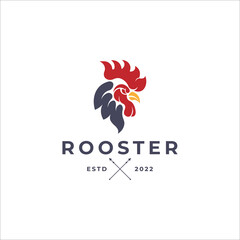 rooster head vector logo template