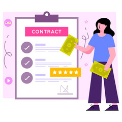 An illustration design of contract paper 