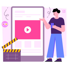 Creative design illustration of mobile video 
