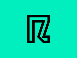 Modern lettering monogram geometric logo and brand identity, Letter r logo mark monochrome for company identity