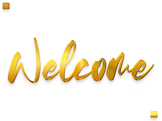 Welcome Text Gold Brush Typography Text Style