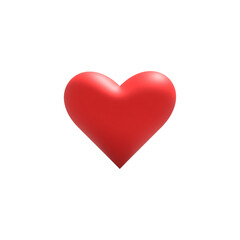 Red 3D heart on a white background