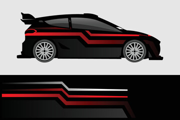 Obraz premium Car decal design vector. Graphic abstract stripe racing background kit designs for wrap vehicle, race car