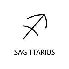 Zodiac Sagittarius Sign in linear style isolated. Sagittarius zodiac symbol in minimal style. vector illustration