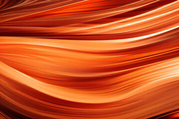 Digitally generated image of an abstract background with curved waves in shades of orange and brown. Generative AI