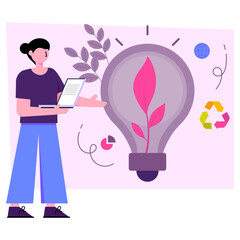 Editable design illustration of eco idea 