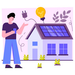 Unique design illustration of solar energy 