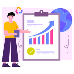 Flat design illustration of environmental analytics 