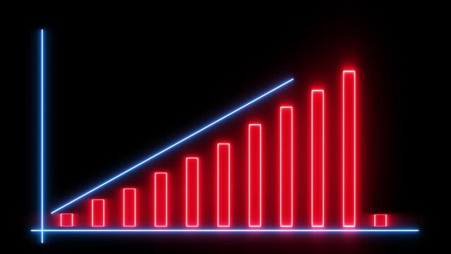 neon business growth animation. 