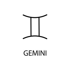 Zodiac Gemini Sign in linear style isolated. Gemini zodiac symbol in minimal style. vector illustration 