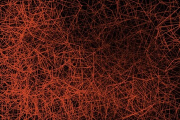 Abstract illustration - black background with red lines