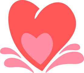 Pink Love Heart Element Object