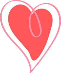 Pink Love Heart Element Object