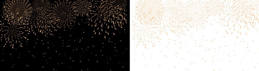 fireworks with black background and sparkle light - obrazy, fototapety, plakaty