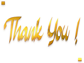 Thank You ! Transparent PNG Gold Grunge Typography Text 